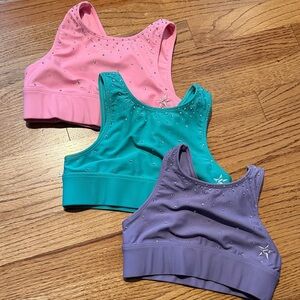 Set of Three Rhinestone Sports Bras rebel athletic